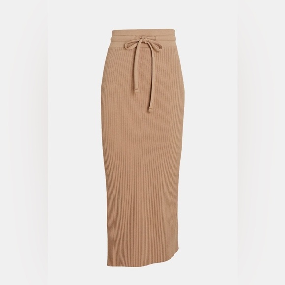 The Range / Primary Rib Drawstring Midi Skirt in Tan Stretch light tawny XS - Picture 4 of 8